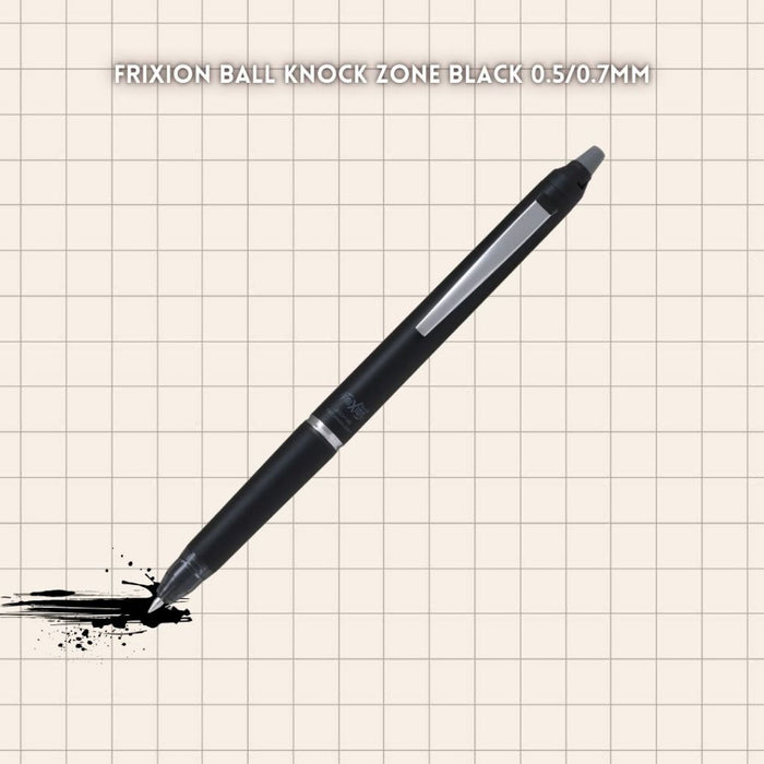 [SG] Pilot Frixion Ball Knock Zone 0.5mm/0.7mm Erasable Black Ink Pen [Evergreen Stationery]