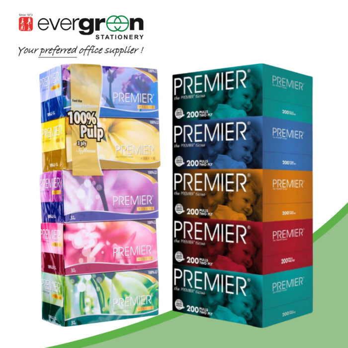 [SG] PREMIER Tissue Box (5 BOXES/PACK) [Evergreen Stationery]
