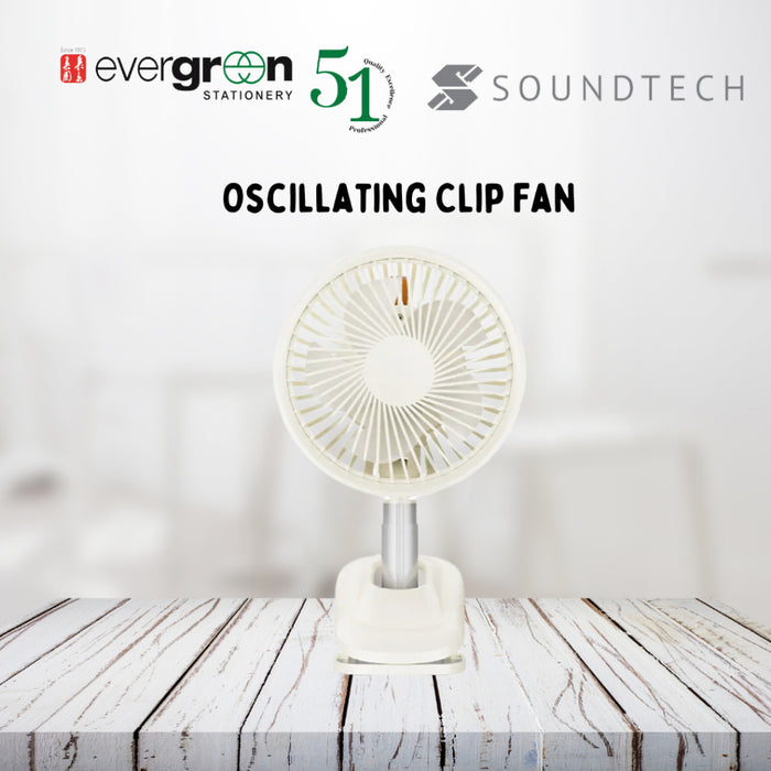 [SG] SoundTech Oscillating Clip Fan [Evergreen Stationery]