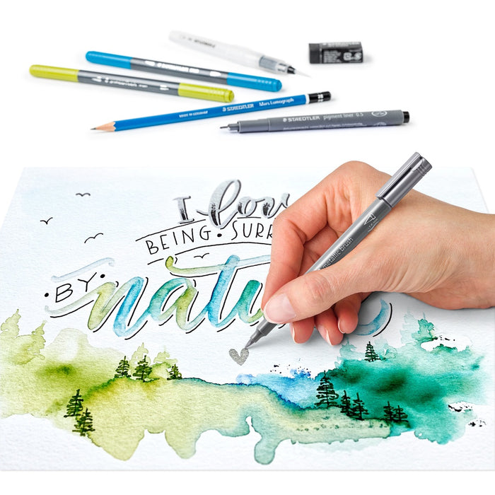 [SG] STAEDTLER HAND LETTERING X WATERCOLOUR SET 100% PEFC 61 3001-2 [Evergreen Stationery]