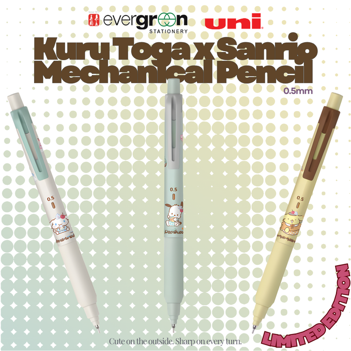 [SG] Uni LIMITED EDITION KuruToga x Sanrio 0.5mm Mechanical Pencil [Evergreen Stationery]