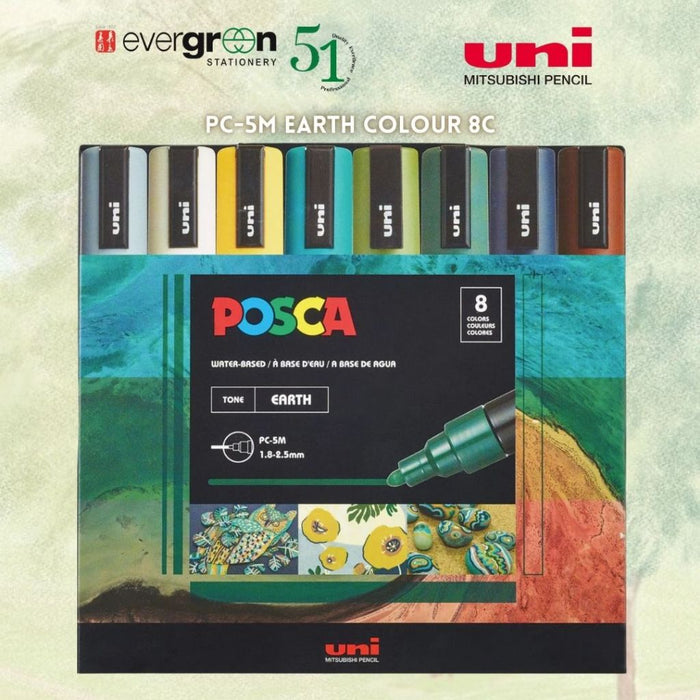 [SG] Uni Posca Earth Colour 8C [Evergreen Stationery]