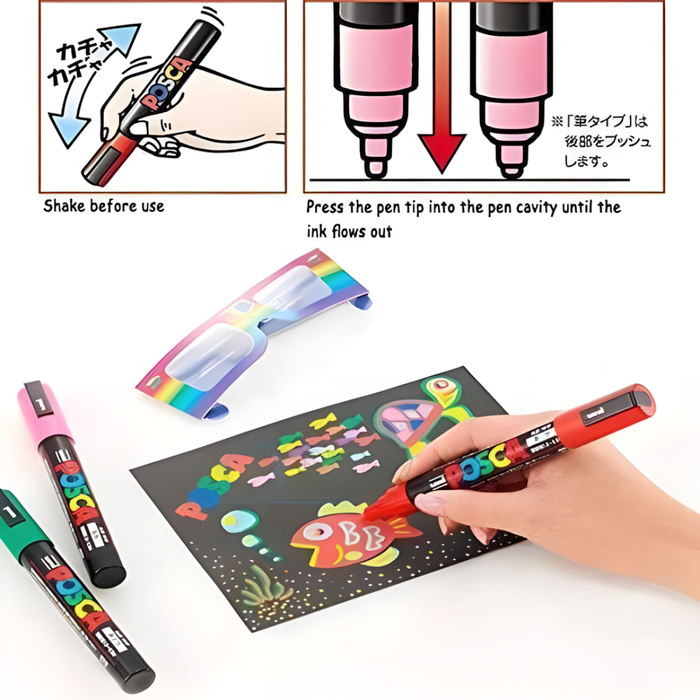 [SG] Uni Posca Metallic Color Markers 8 Pcs | Water-Based [Evergreen Stationery]
