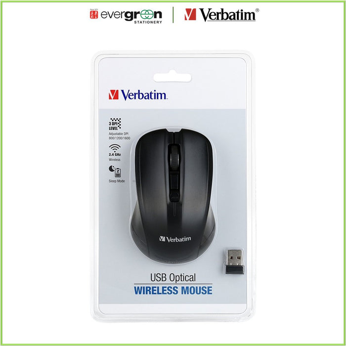 [SG] Verbatim Optical Wireless Mouse Black 66432 [Evergreen Stationery]