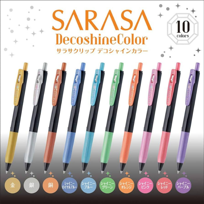 [SG] Zebra Sarasa 0.5mm Decoshine Pen 10 Colours [Evergreen Stationery]
