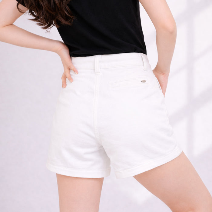 Shorts for Kids Girls in White Denim with High Waist & Airy Fabric for Summer Active Wear