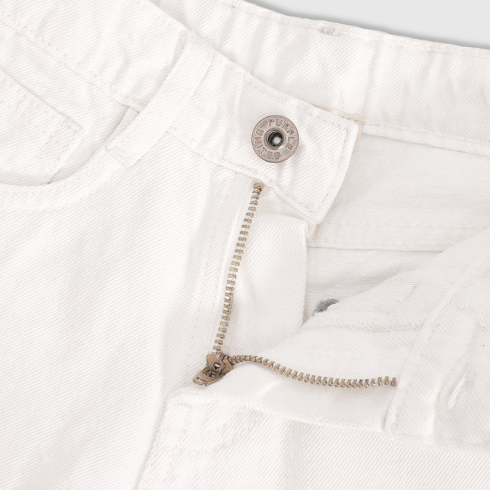 Shorts for Kids Girls in White Denim with High Waist & Airy Fabric for Summer Active Wear