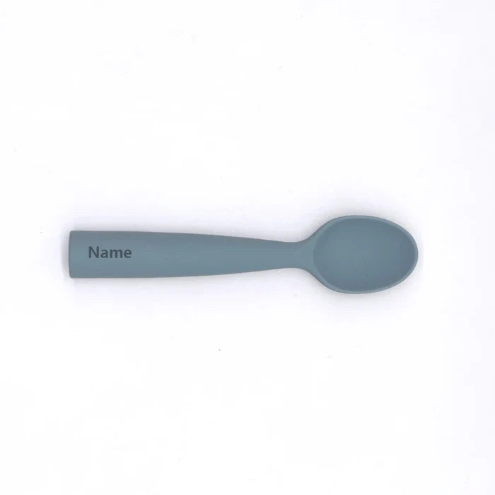 Silicone Spoon Personalized Custom Name Silicone Material Soft Spoon Baby Practice Use Suitable