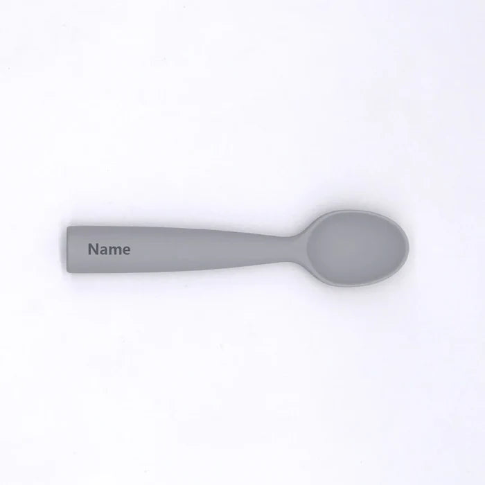 Silicone Spoon Personalized Custom Name Silicone Material Soft Spoon Baby Practice Use Suitable