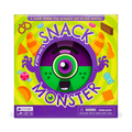 Snack Monster game box front, a purple box with a cartoon monster spinner and snacks