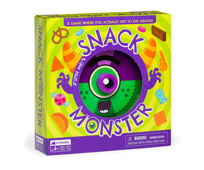 Snack Monster game box shown at an angle