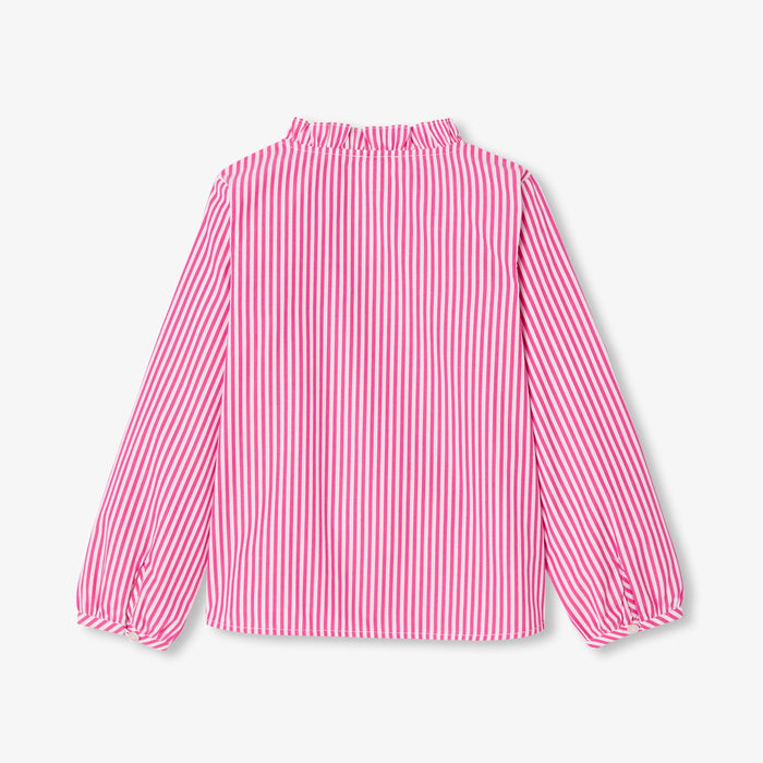 Striped popeline shirt for girls