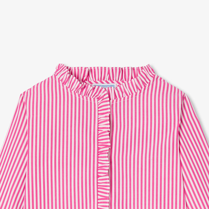 Striped popeline shirt for girls