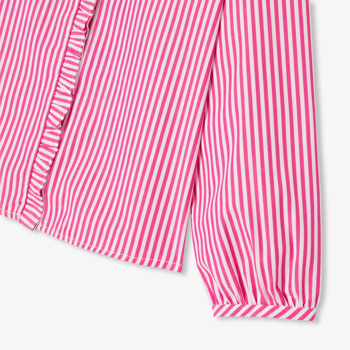 Striped popeline shirt for girls