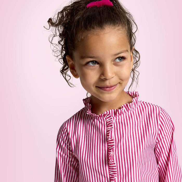 Striped popeline shirt for girls