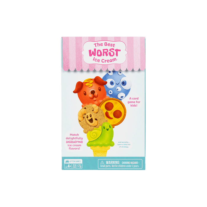 The Best Worst Ice Cream game box front with cartoon ice-cream animal characters