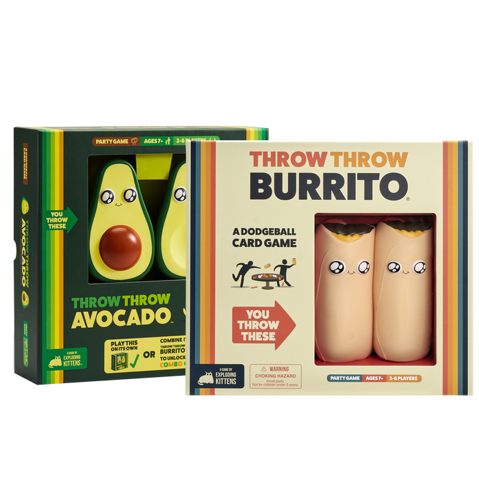 Throw Throw Bundle showing the Throw Throw Burrito and Throw Throw Avocado boxes