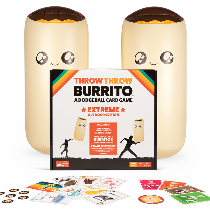 Throw Throw Burrito Extreme Outdoor Edition box with giant inflatable burritos