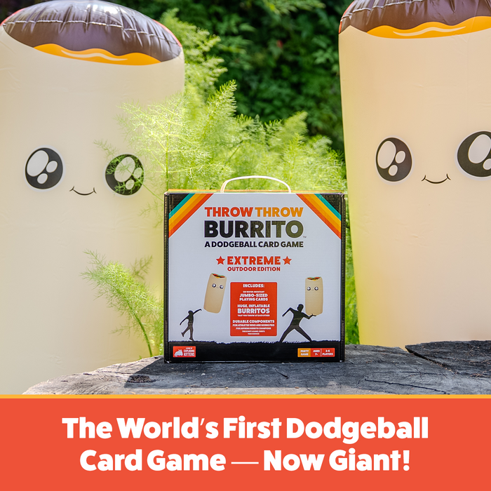 Throw Throw Burrito Extreme Outdoor, billed the world's first dodgeball card game, now giant