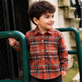 Toddler Boys Shirt in Multicolor with Checked Pattern, Regular Fit, Full Sleeves & Comfort Fabric