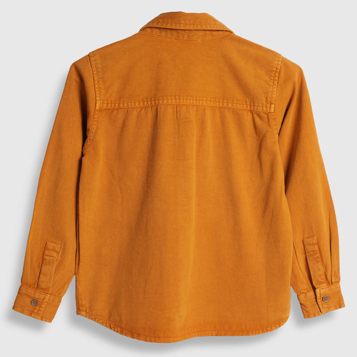 Toddler Boys Shirt in Mustard with Full Sleeves, Regular Fit & Soft Comfort Breathable Fabric