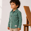 Toddler Boys Shirt in Sage Green with Full Sleeves, Regular Fit & Soft Comfort Breathable Fabric