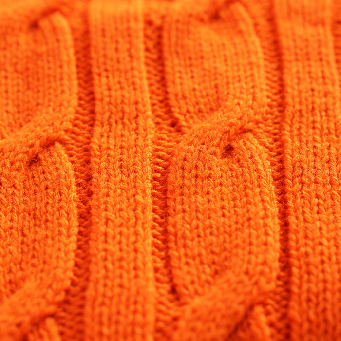 Toddler Boys Sweater in Orange with Knit Texture, Warm Fabric, Crew Neck & Ribbed Finish