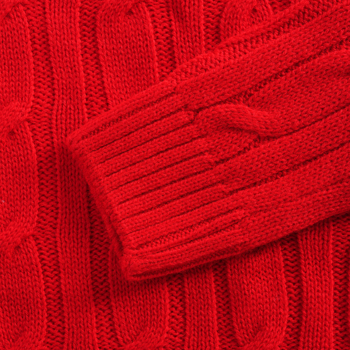 Toddler Boys Sweater in Red with Knit Texture, Warm Fabric, Crew Neck & Ribbed Finish
