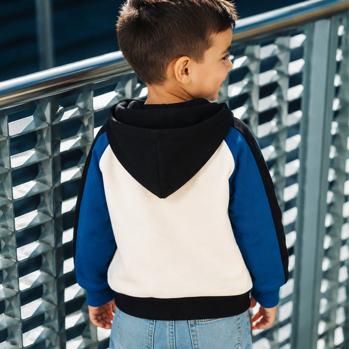 Toddler Boys Sweatshirt in Blue with Soft Warm Fabric, Hood Style & Comfortable Fit