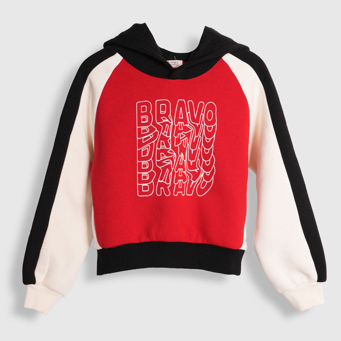 Toddler Boys Sweatshirt in Red with Soft Warm Fabric, Hood Style & Comfortable Fit