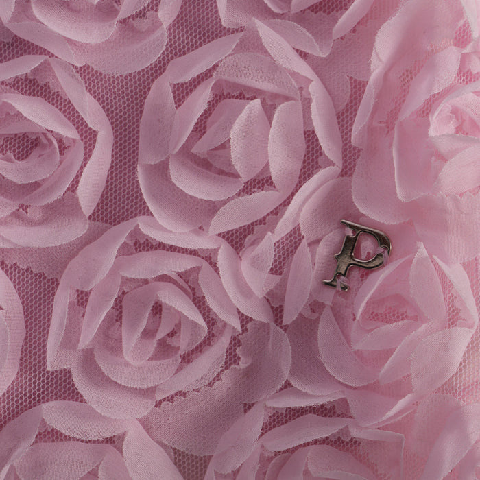 Toddler Girls Dress in Light Pink with Rose Appliqué & Matching Headband, Perfect for Party Wear