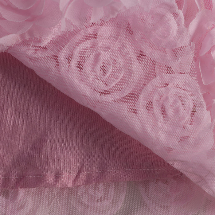 Toddler Girls Dress in Light Pink with Rose Appliqué & Matching Headband, Perfect for Party Wear