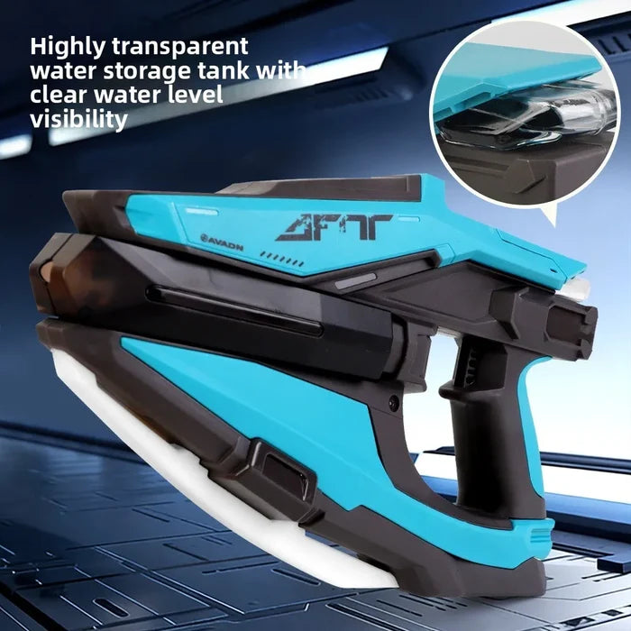 Tomahawk Electric Water Gun with Automatic Continuous Firing Linkage and Chambered Water Gun