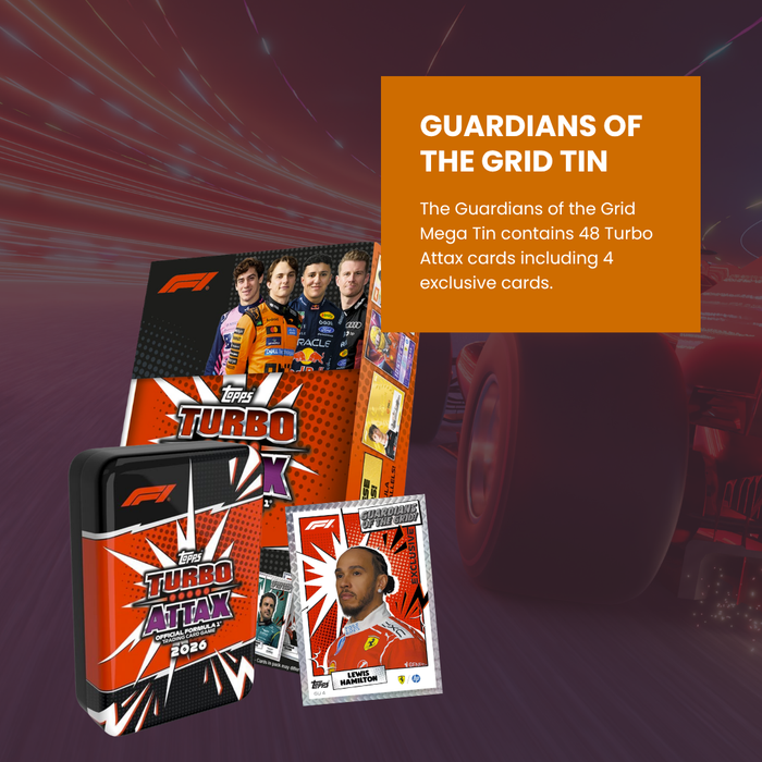 Topps F1 Turbo Attax 2627 Mega Tin Set | Sunshine State Tin Set | Guardians of The Grid Tin