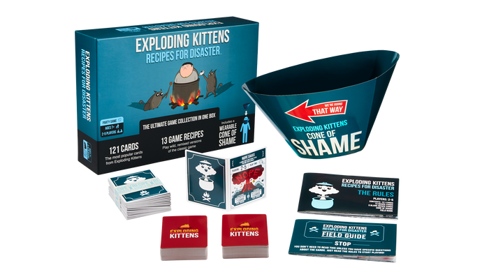 Recipes for Disaster game box shown with its cards and components