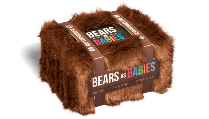 Bears vs Babies game, a furry box with a cartoon monster theme