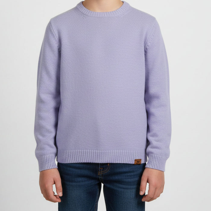 Unisex Lavender Acrylic Knit Sweater