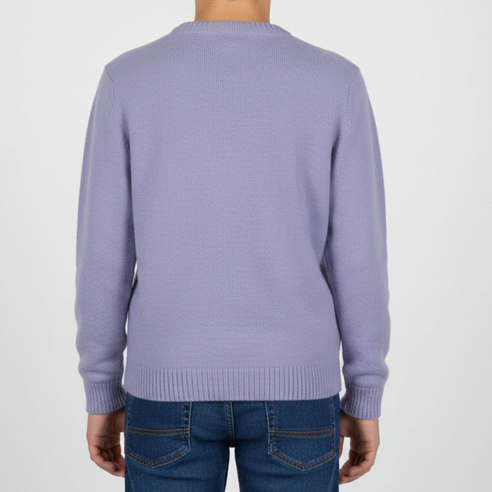 Unisex Lavender Acrylic Knit Sweater