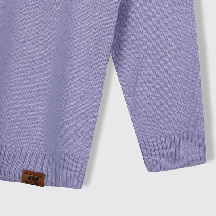 Unisex Lavender Acrylic Knit Sweater