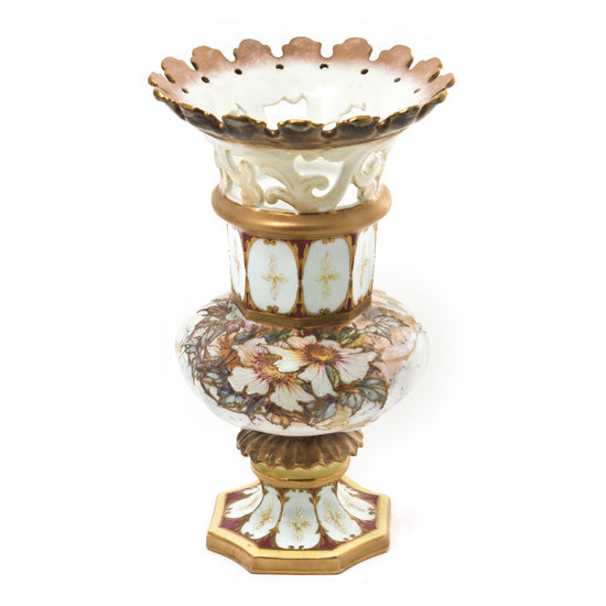 Vase, Burslem, Reticulated Top, Pre 1891