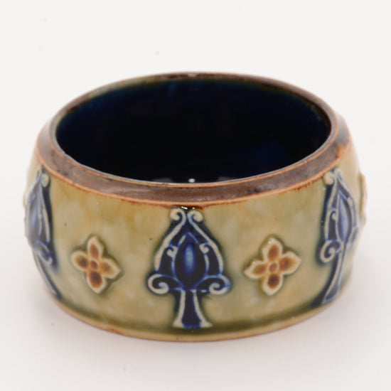Vase, Lambeth Spearheads Blue Green