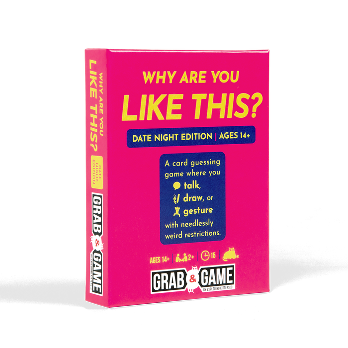 Why Are You Like This Date Night Edition Grab & Game box at an angle