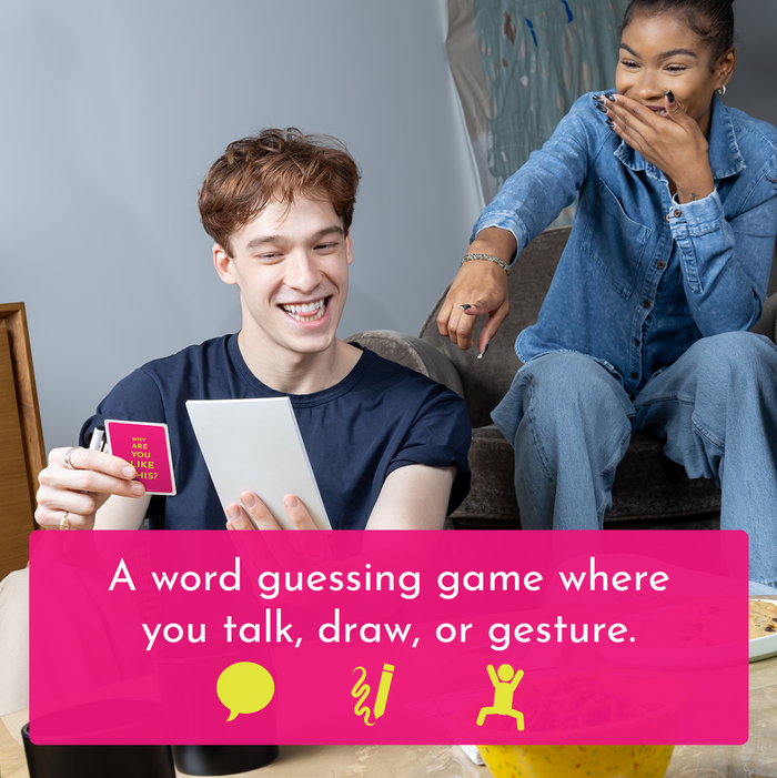 Why Are You Like This Date Night, a word-guessing game where you talk, draw, or gesture