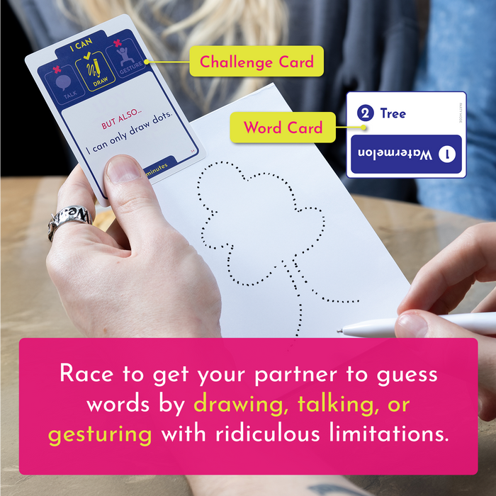 Why Are You Like This Date Night gameplay: get your partner to guess words with limitations