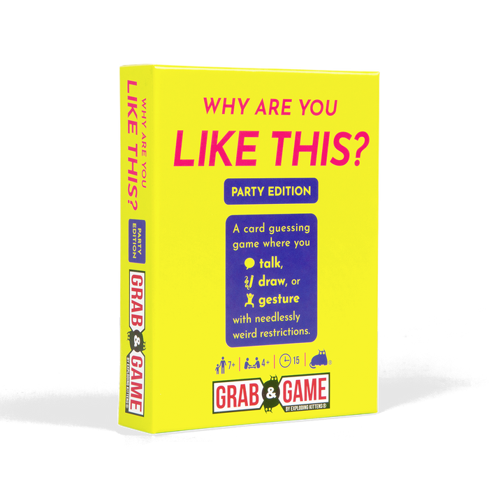 Why Are You Like This Party Edition Grab & Game box at an angle