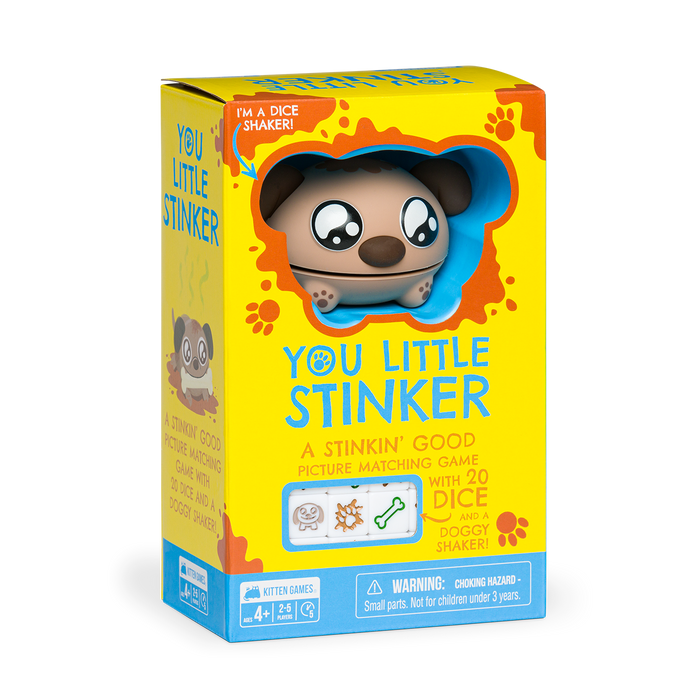 You Little Stinker game box shown at a three-quarter angle