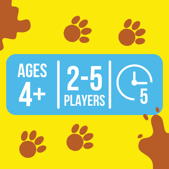 You Little Stinker info graphic: ages 4+, 2-5 players, 5 minutes