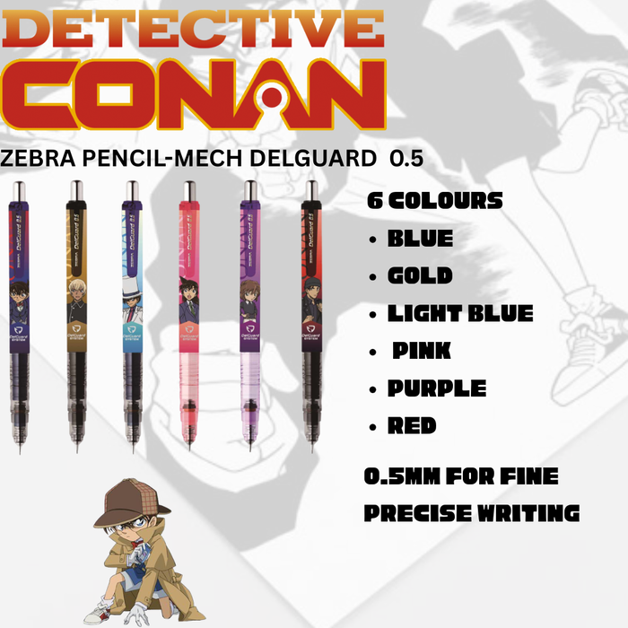 Zebra Delguard Detective Conan Limited Edition Individual 0.5mm Mechanical Pencil | Anime Lovers