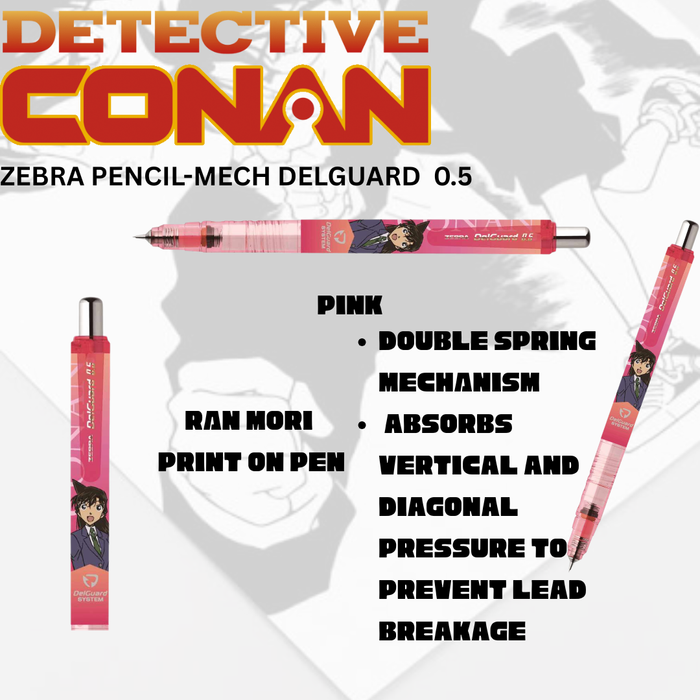 Zebra Delguard Detective Conan Limited Edition Individual 0.5mm Mechanical Pencil | Anime Lovers