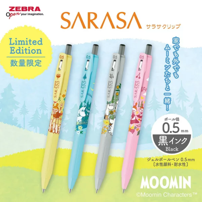 Zebra Sarasa Clip 0.5 Moomin 4 Color Set